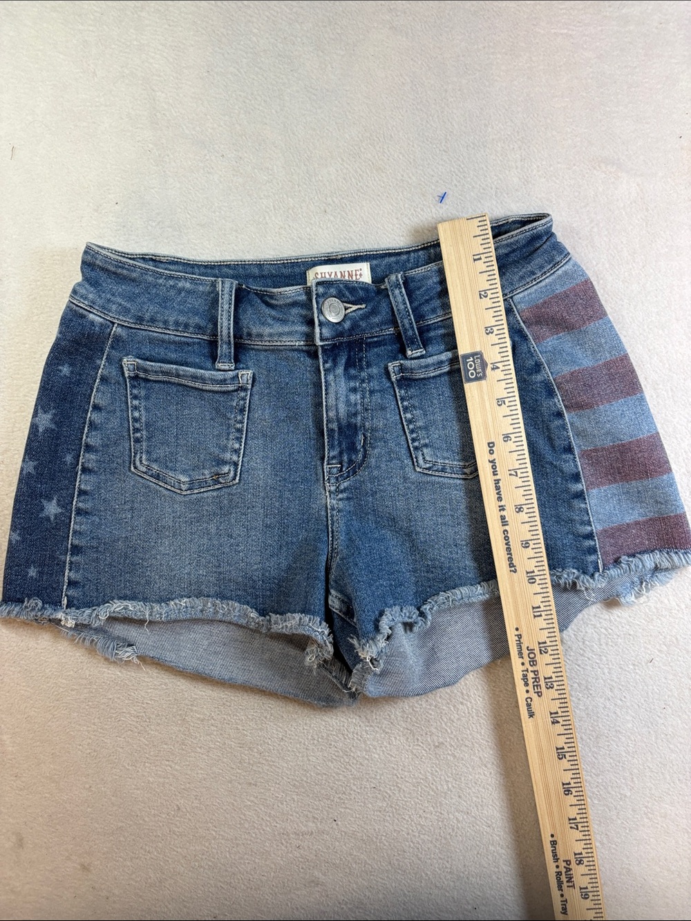 Shyanne Denim Shortie with Star & Stripe Accent